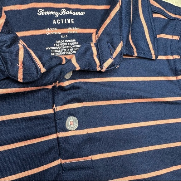 Tommy Bahama Polo Shirt Blue and Pink Striped Size 6 - Picture 6 of 16